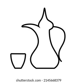 vector design, kettle and glass shape illustration