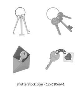 Vector design of key  and protection symbol. Set of key  and security stock symbol for web.