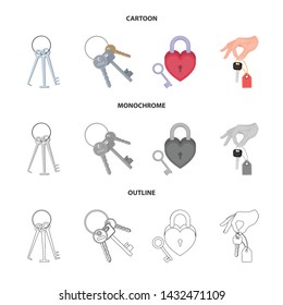 Vector design of key and protection symbol. Collection of key and security stock vector illustration.