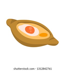 Vector design of khachapuri and pastry symbol. Set of khachapuri and cuisine stock symbol for web.