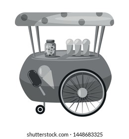 Vector design of kiosk and street logo. Collection of kiosk and food stock symbol for web.