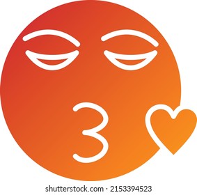 Estilo del icono del beso de diseño del vector