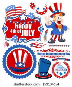 vector design kit for USA freedom celebration