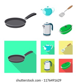 Vector design of kitchen and cook icon. Set of kitchen and appliance vector icon for stock.