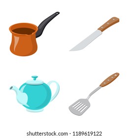 Vector design of kitchen and cook icon. Collection of kitchen and appliance stock vector illustration.