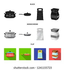 Vector design of kitchen and cook icon. Set of kitchen and appliance stock symbol for web.