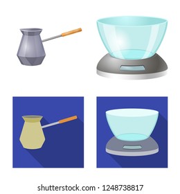 Vector design of kitchen and cook icon. Set of kitchen and appliance stock symbol for web.