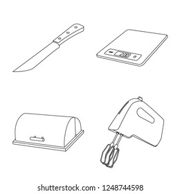 Vector design of kitchen and cook icon. Set of kitchen and appliance stock symbol for web.