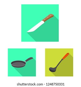 Vector design of kitchen and cook icon. Collection of kitchen and appliance stock symbol for web.