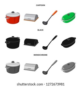 Vector design of kitchen and cook icon. Collection of kitchen and appliance stock vector illustration.