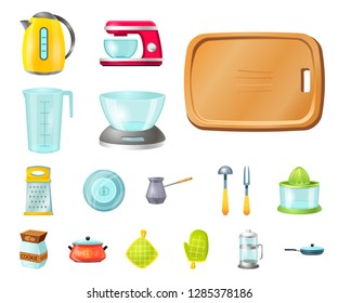 Vector design of kitchen and cook icon. Collection of kitchen and appliance vector icon for stock.