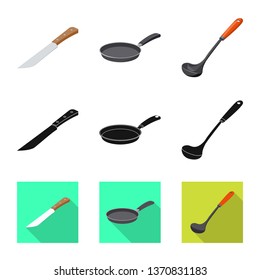 Vector design of kitchen and cook icon. Set of kitchen and appliance stock vector illustration.