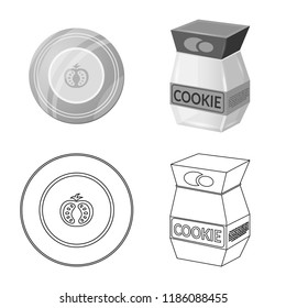 Vector design of kitchen and cook sign. Collection of kitchen and appliance vector icon for stock.