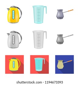 Vector design of kitchen and cook sign. Collection of kitchen and appliance stock vector illustration.