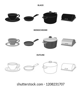 Vector design of kitchen and cook sign. Collection of kitchen and appliance stock vector illustration.