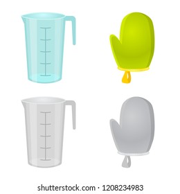 Vector design of kitchen and cook sign. Set of kitchen and appliance vector icon for stock.