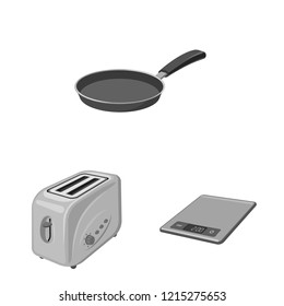 Vector design of kitchen and cook sign. Set of kitchen and appliance vector icon for stock.