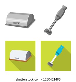 Vector design of kitchen and cook sign. Set of kitchen and appliance vector icon for stock.