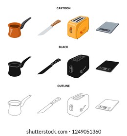 Vector design of kitchen and cook sign. Collection of kitchen and appliance vector icon for stock.
