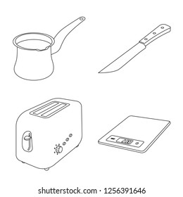 Vector design of kitchen and cook sign. Collection of kitchen and appliance stock vector illustration.