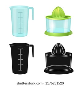 Vector design of kitchen and cook symbol. Set of kitchen and appliance stock symbol for web.