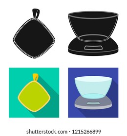 Vector design of kitchen and cook symbol. Set of kitchen and appliance vector icon for stock.