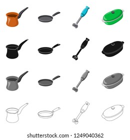 Vector design of kitchen and cook symbol. Set of kitchen and appliance vector icon for stock.