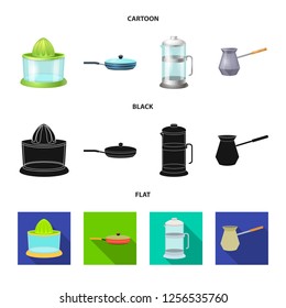 Vector design of kitchen and cook symbol. Collection of kitchen and appliance stock vector illustration.