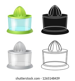 Vector design of kitchen and cook symbol. Collection of kitchen and appliance stock symbol for web.