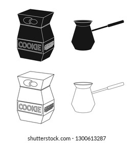 Vector design of kitchen and cook symbol. Collection of kitchen and appliance stock vector illustration.