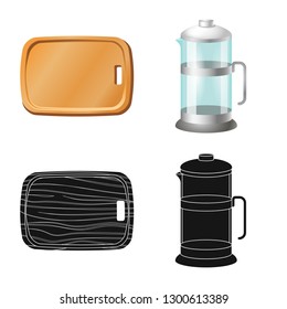 Vector design of kitchen and cook symbol. Set of kitchen and appliance stock symbol for web.