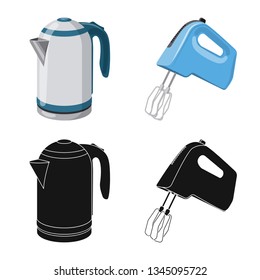 Vector design of kitchen and cook symbol. Set of kitchen and appliance vector icon for stock.