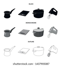 Vector design of kitchen and cook symbol. Collection of kitchen and appliance vector icon for stock.