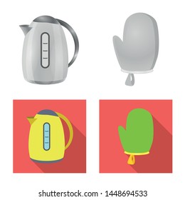 Vector design of kitchen and cook symbol. Collection of kitchen and appliance stock vector illustration.