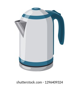 Vector design of kitchen and kettle symbol. Collection of kitchen and appliance stock vector illustration.
