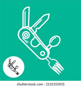 Vektordesign von Messern und Löffelsymbolen und Symbolen, die als Symbole und Symbole verwendet werden können