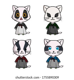 vector design Korean clothes kitty cat  mascot