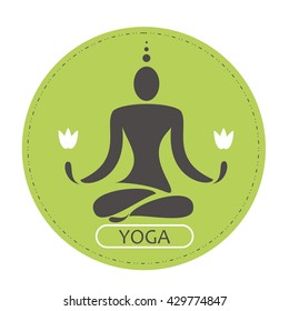 Vector design label,logo,emblem yoga pose. Oriental theme yogi.