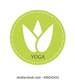 Vector design label,logo,emblem yoga sign lotus. Oriental theme yogi.