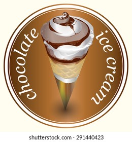 Vector design labels of chocolate ice cream