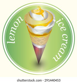 Vector design labels lemon ice cream
