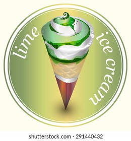 Vector design labels with lime cream