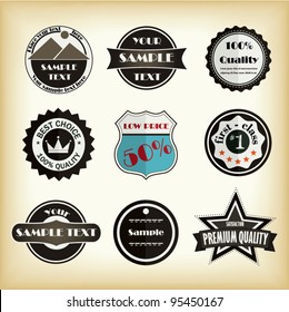 Vector design labels for web