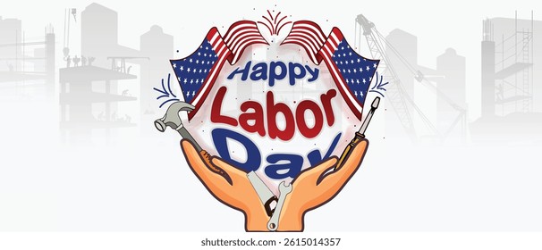 Vector design of Labor Day, illustration of labour day design, beautiful background of construction sites.