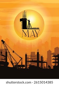 Vector design of Labor Day, illustration of labour day design, beautiful background of construction sites.