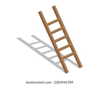 diseño vectorial de una escalera hecha de madera marrón que se utiliza comúnmente para ayudar a los seres humanos a alcanzar lugares más altos