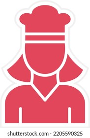 Vector Design Lady Chef Icon Style