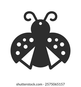 Vector design with ladybug for earrings, pendant or keychain. Jewelry silhouette laser cut template. Cnc cutting with metal, wood or leather