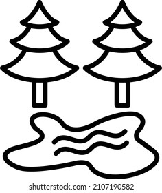 Estilo de icono del lago de diseño de vectores