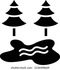 Vector Design Lake Icon Style